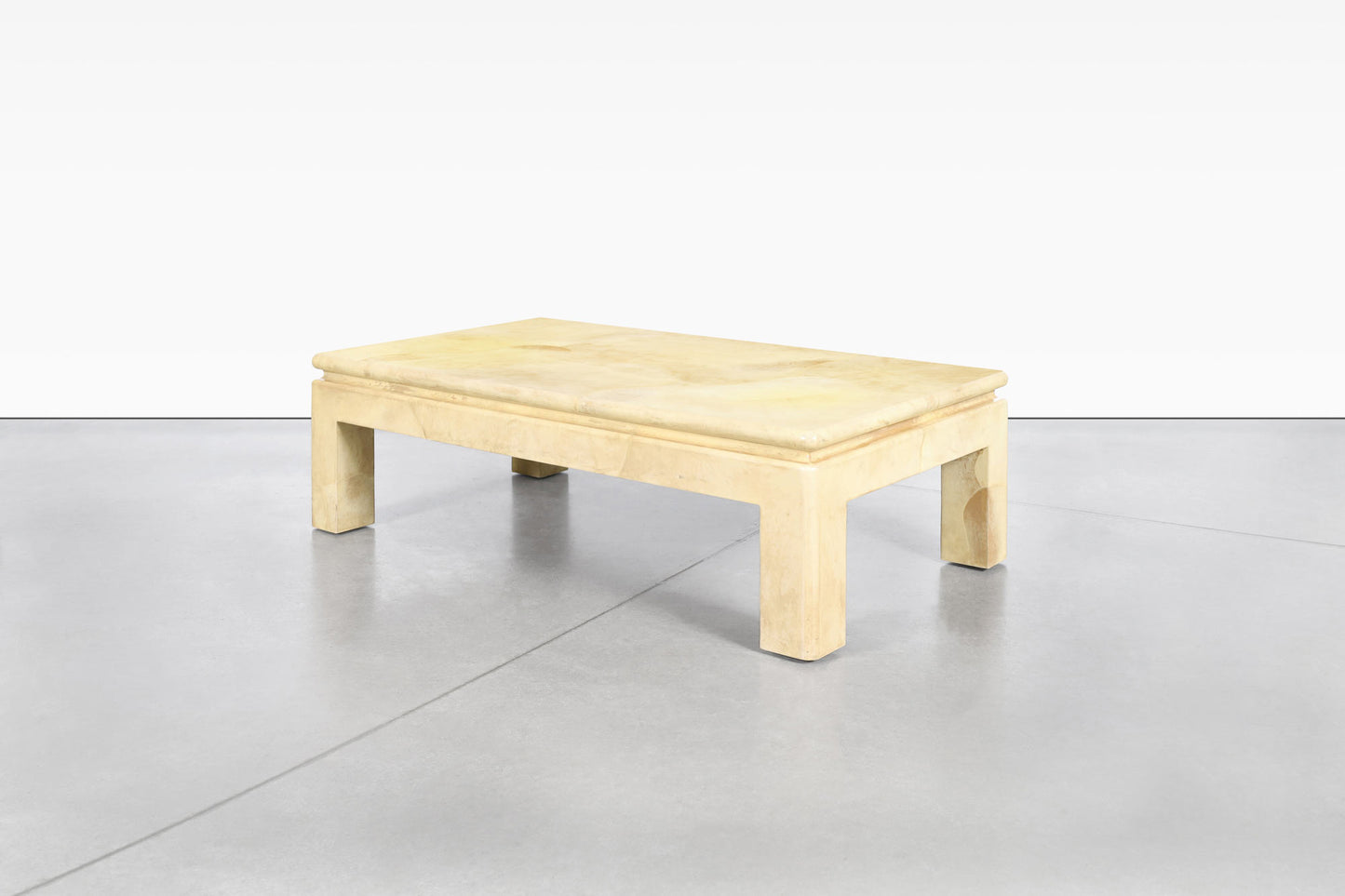 Vintage Leather Goatskin Coffee Table Attributed to Karl Springer