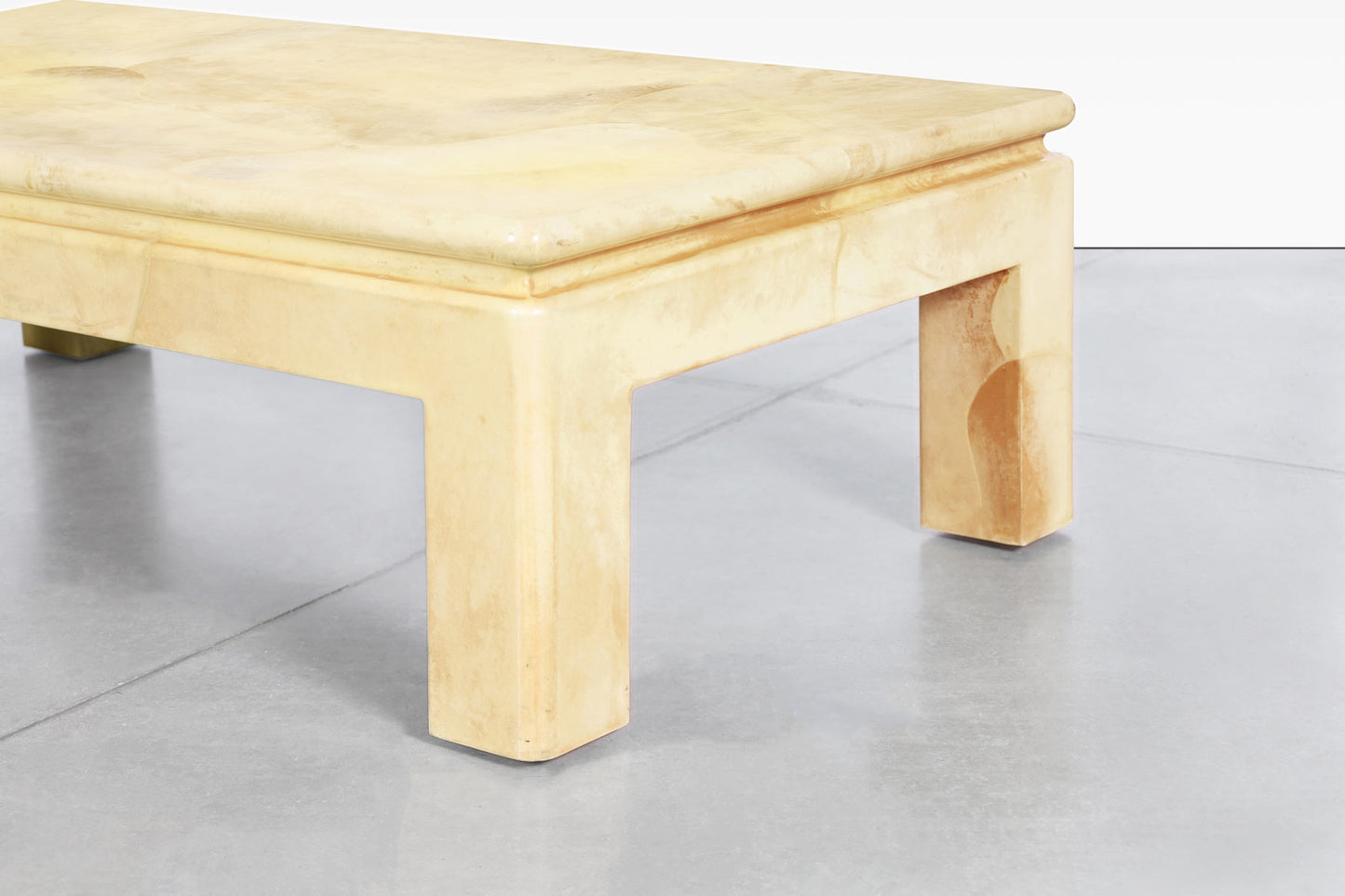 Vintage Leather Goatskin Coffee Table Attributed to Karl Springer