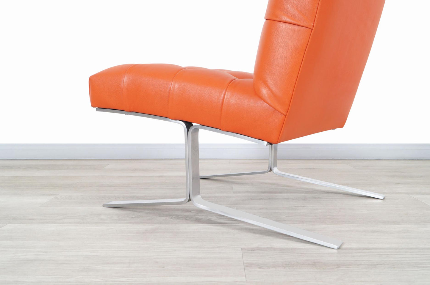 Vintage Leather Slipper Lounge Chairs