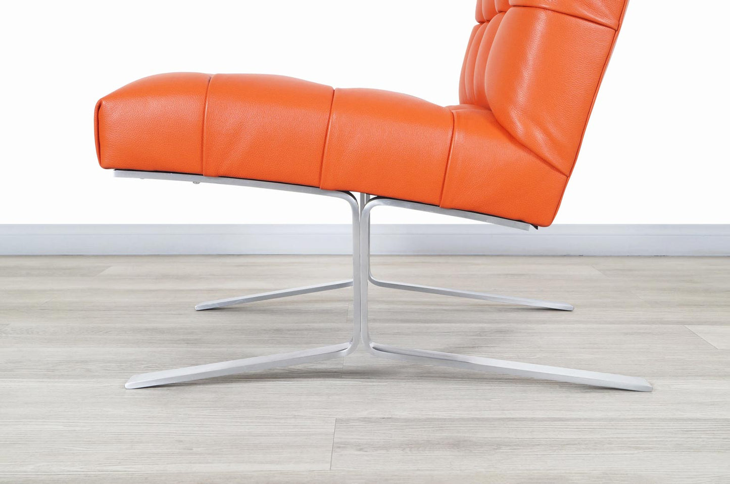 Vintage Leather Slipper Lounge Chairs