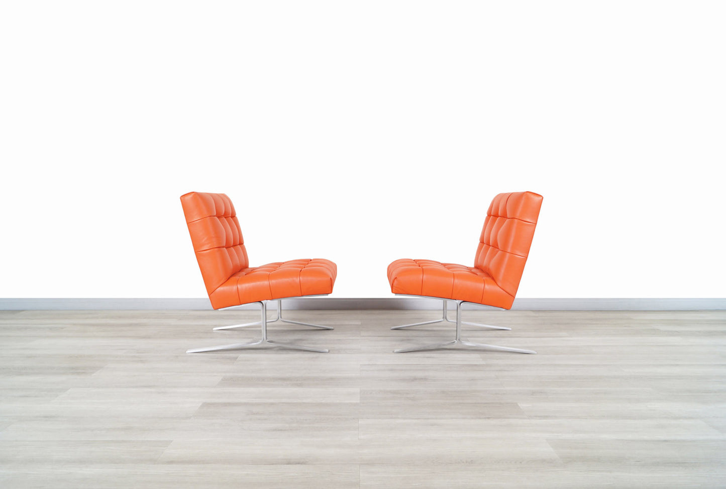 Vintage Leather Slipper Lounge Chairs