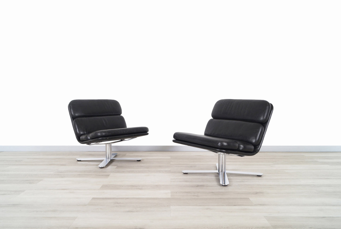 Vintage Leather "Solo" Lounge Chairs by John Follis for Fortress