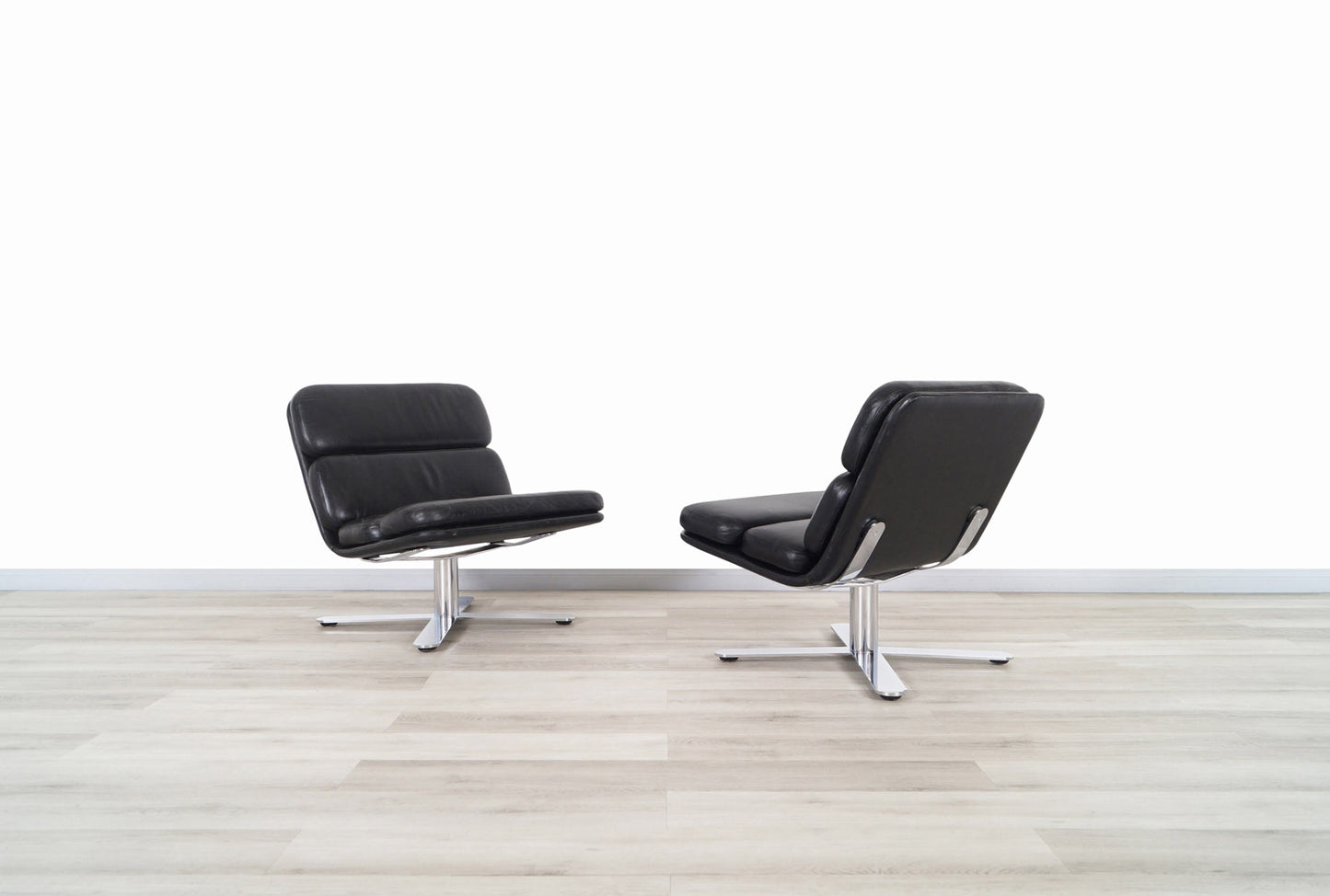 Vintage Leather "Solo" Lounge Chairs by John Follis for Fortress