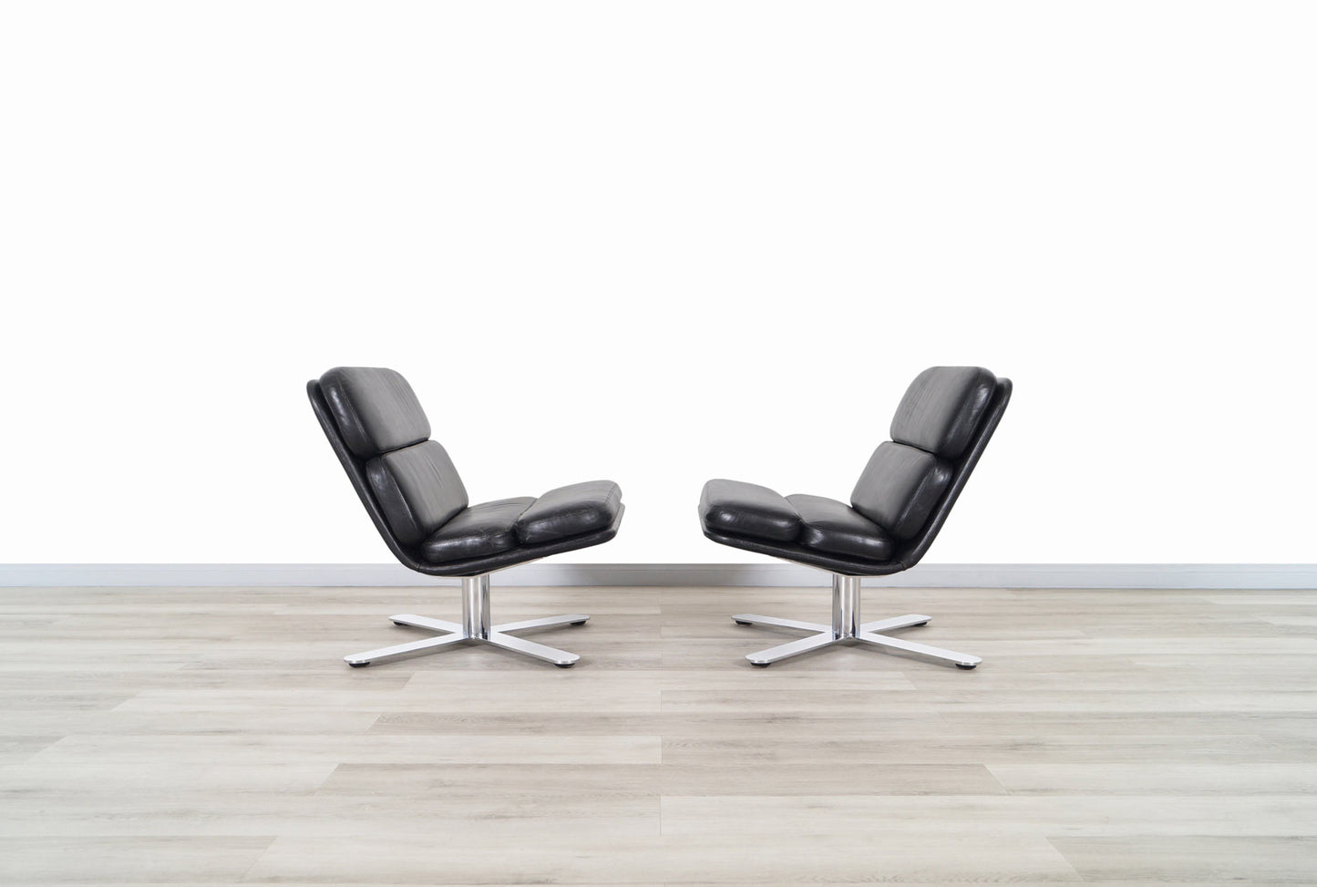 Vintage Leather "Solo" Lounge Chairs by John Follis for Fortress