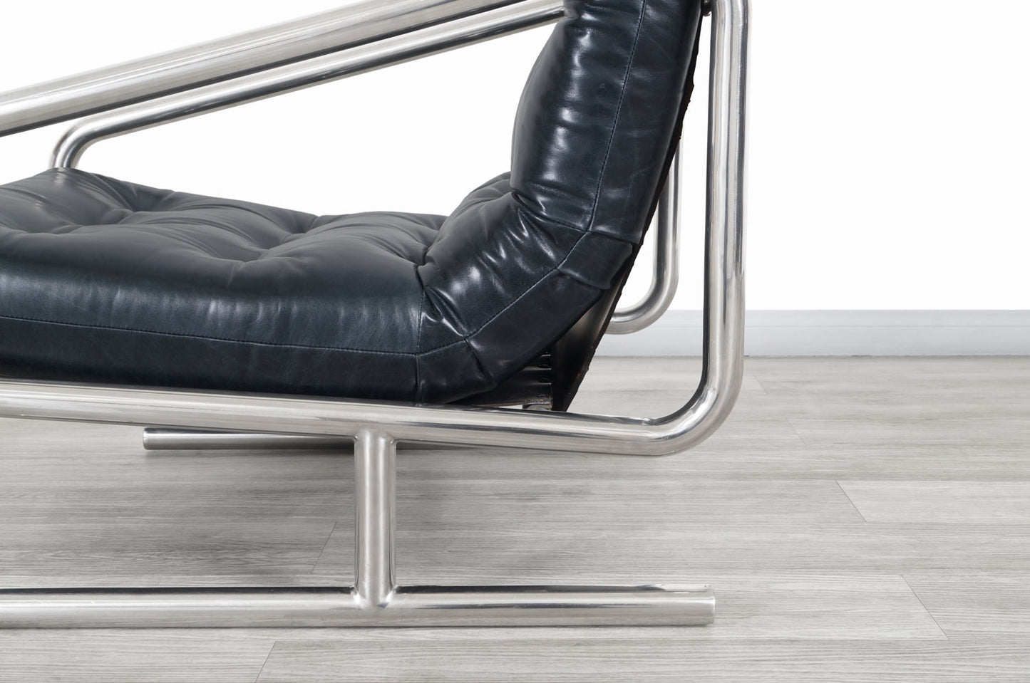 Mid-Century Modern Leather and Aluminum Lounge Chairs