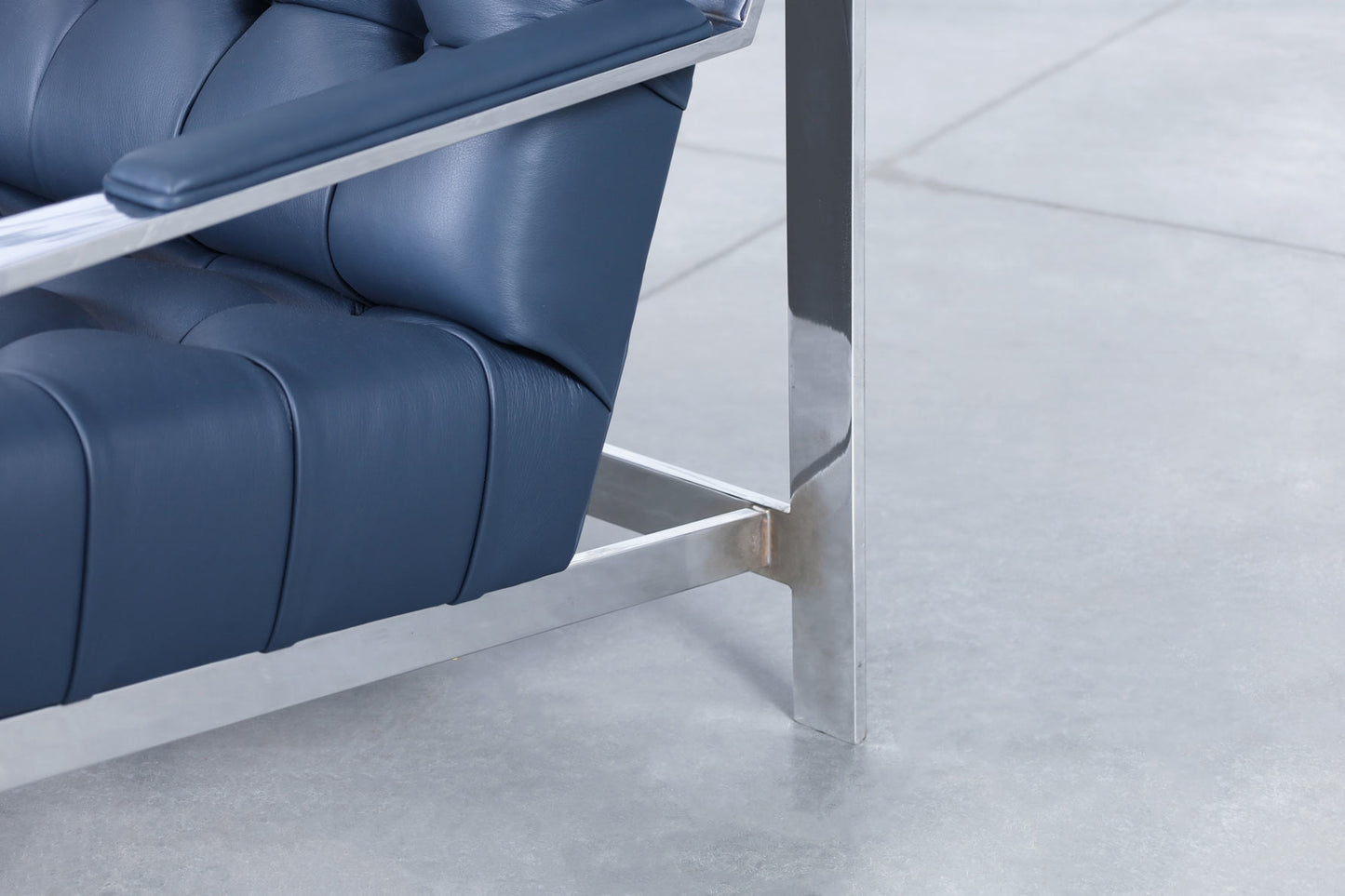 Vintage Leather and Chrome Biscuit Tufted Lounge Chairs by Cy Mann