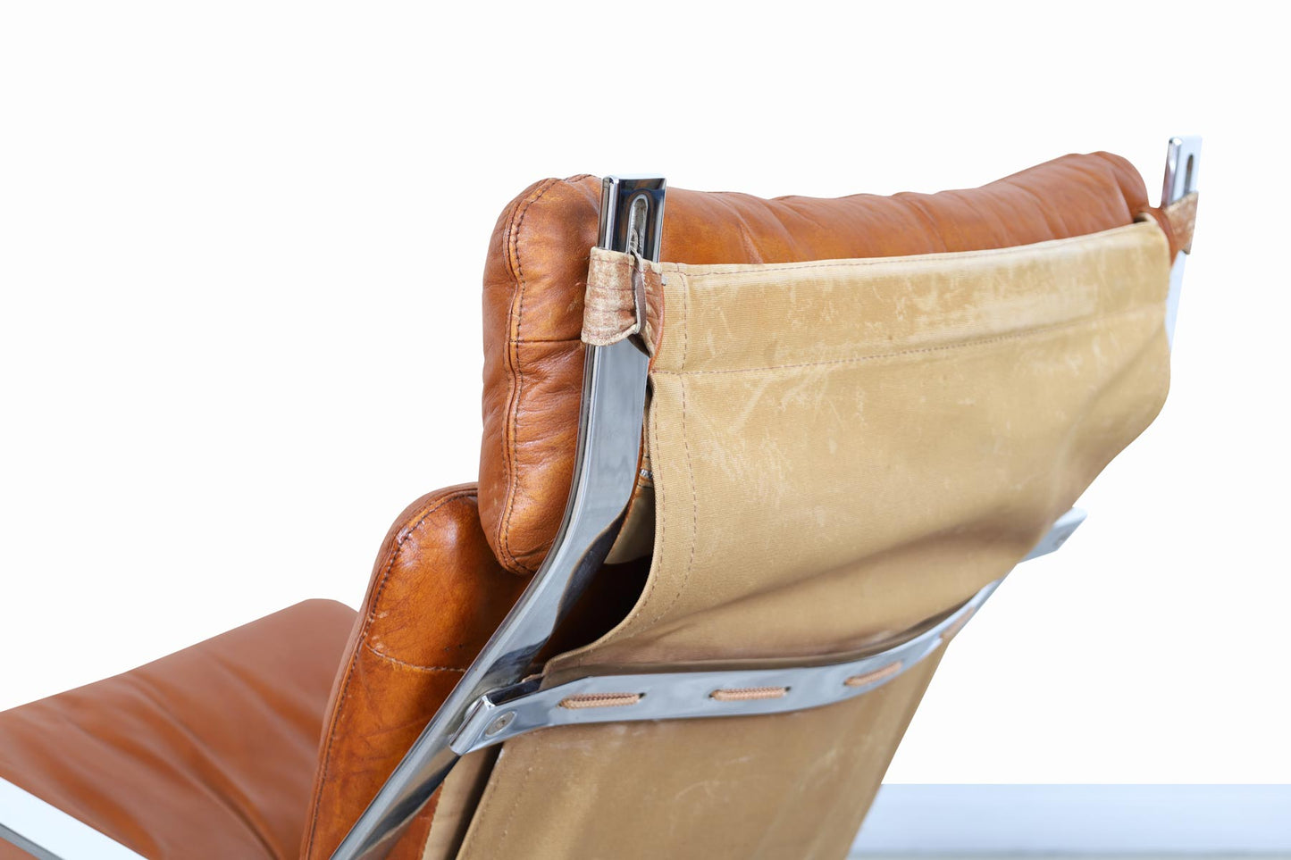 Vintage Leather and Chrome Lounge Chairs by Elsa and Nordahl Solheim