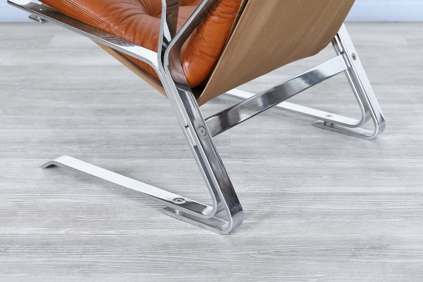 Mid-Century Leather and Chrome Lounge Chairs by Elsa and Nordahl Solheim