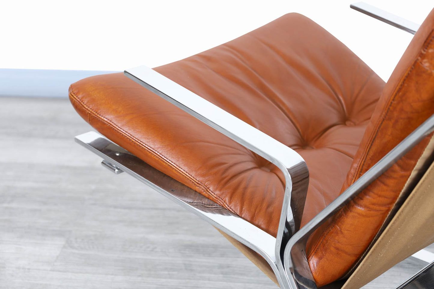 Vintage Leather and Chrome Lounge Chairs by Elsa and Nordahl Solheim