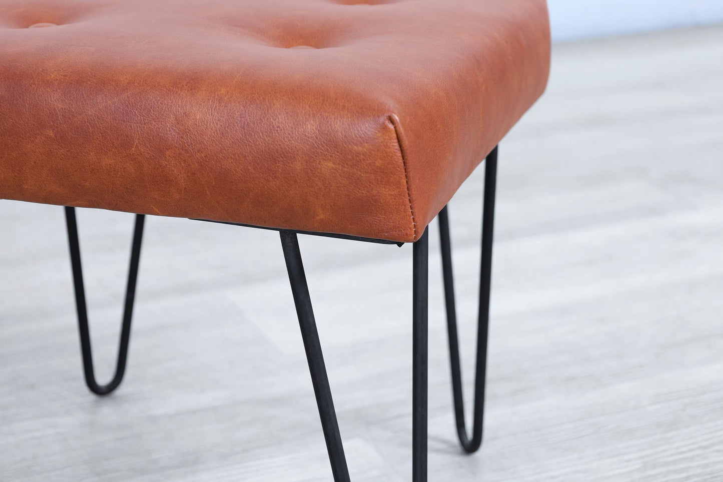 Vintage Leather and Iron Stools