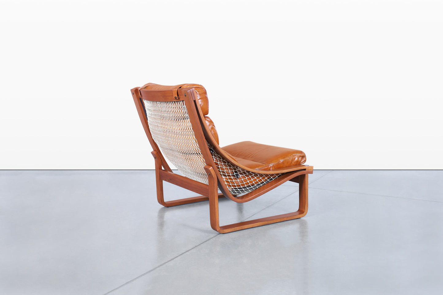 Vintage Leather and Teak T4 Lounge Chairs by Fred Lowen for Tessa