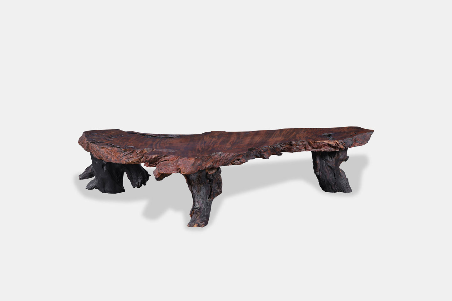 Vintage Live Edge Redwood Burl Coffee Table