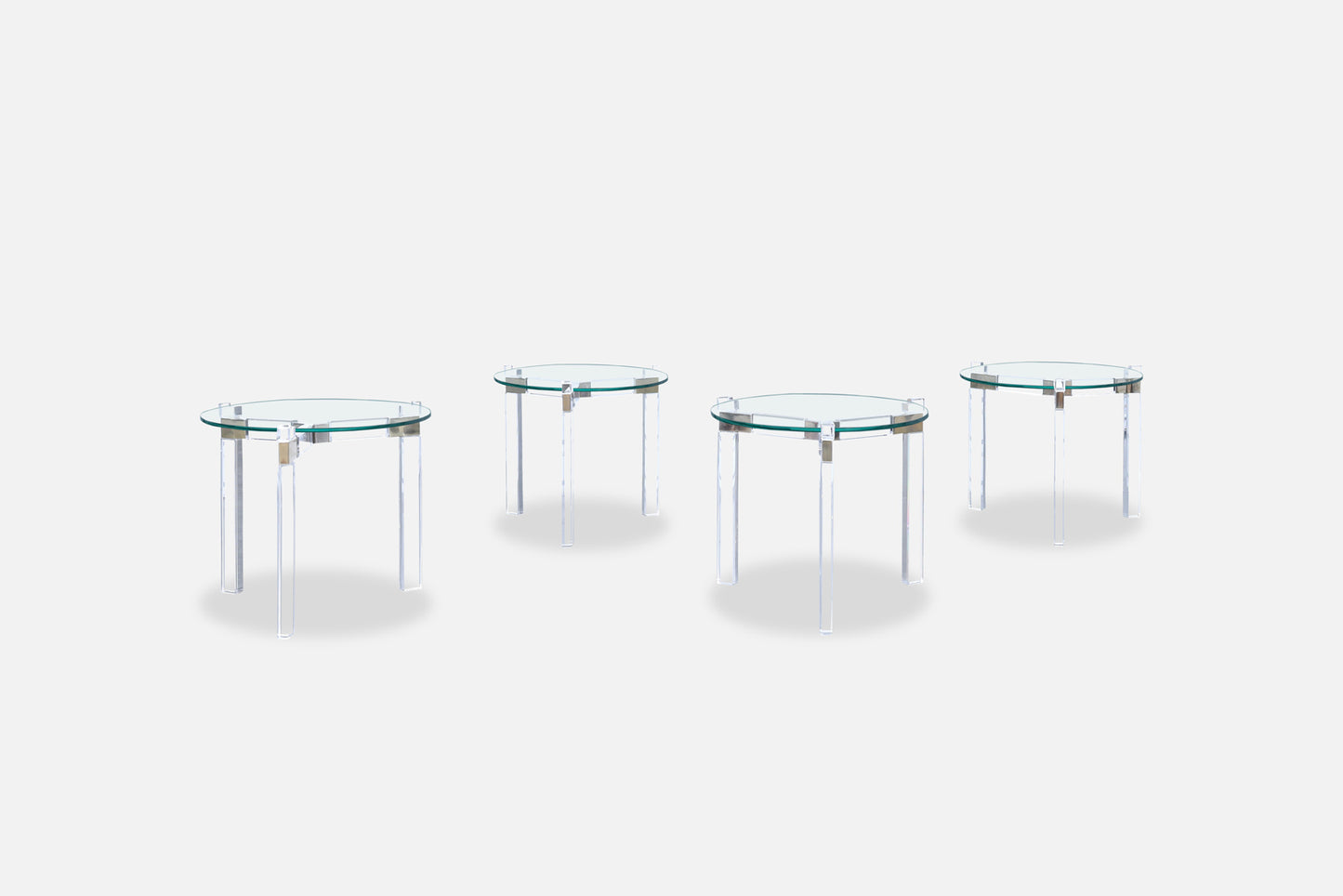 Vintage Lucite and Nickle Side Tables by Charles Hollis Jones