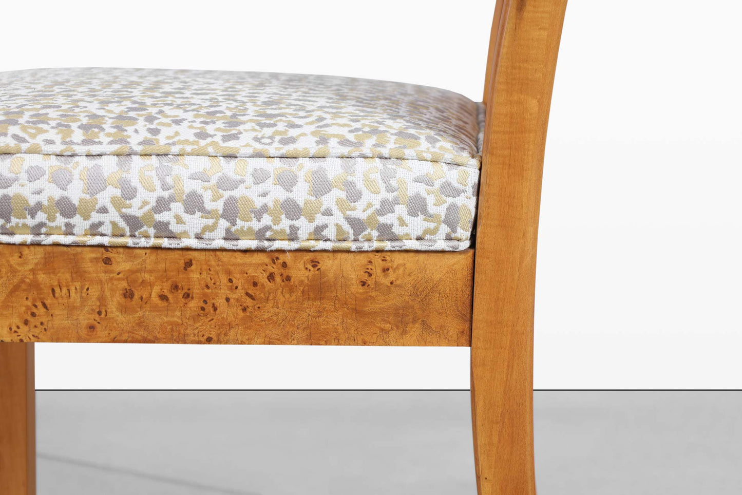 Vintage Mappa Burl Wood Dining Chairs by Thomasville