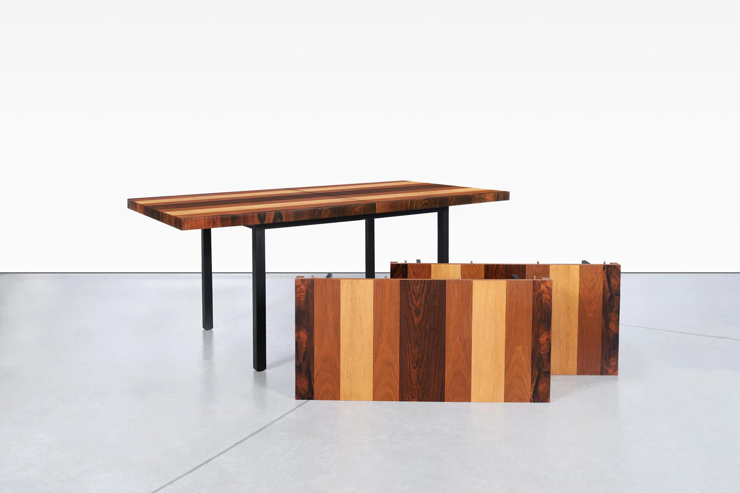Vintage Multi-Wood Expanding Dining Table by Milo Baughman for Directional