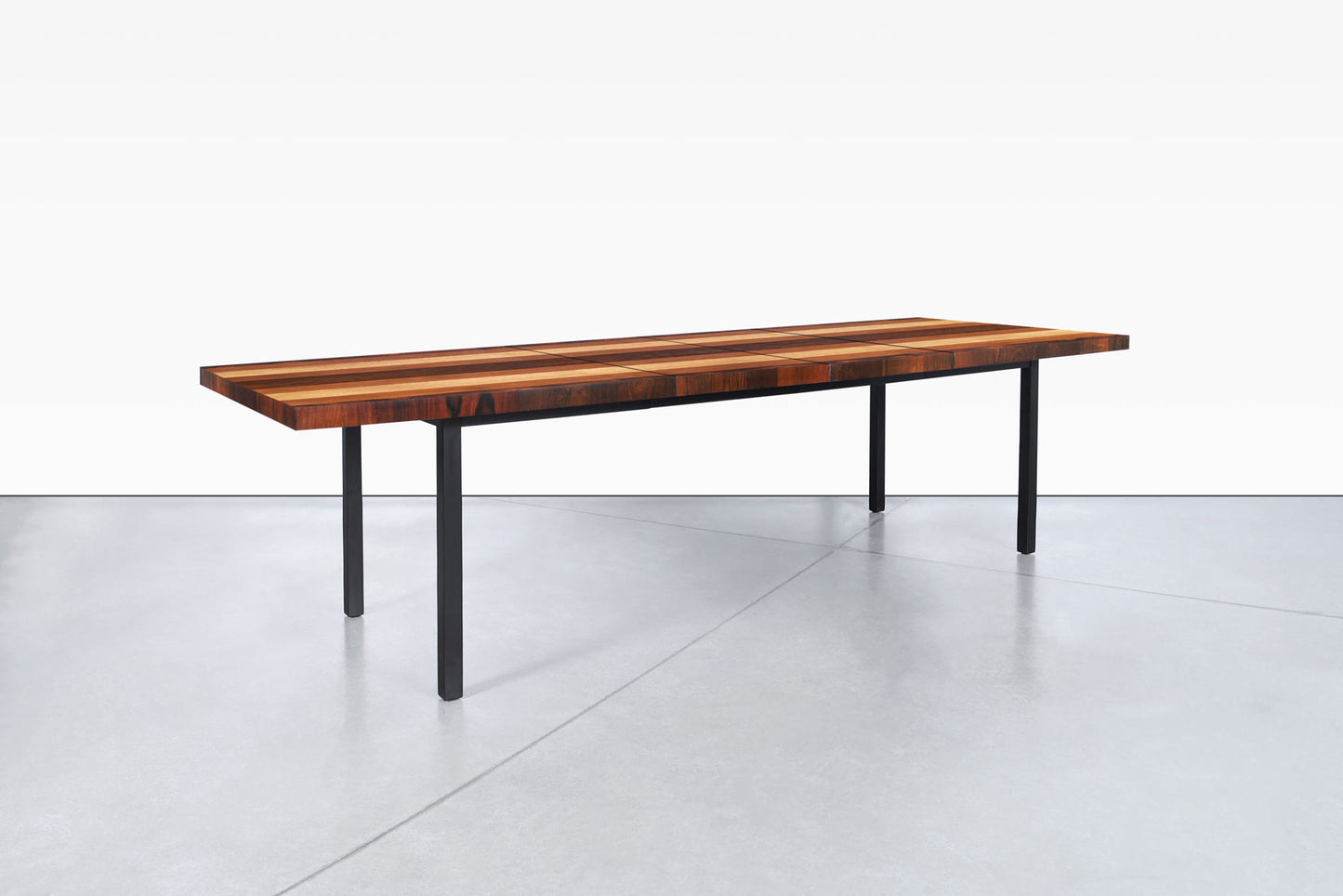 Vintage Multi-Wood Expanding Dining Table by Milo Baughman for Directional