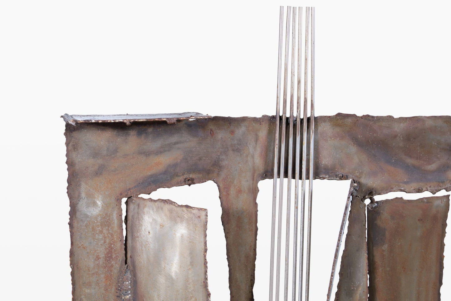 Vintage Oversized Brutalist Metal Sculpture by John Balossi, Signed