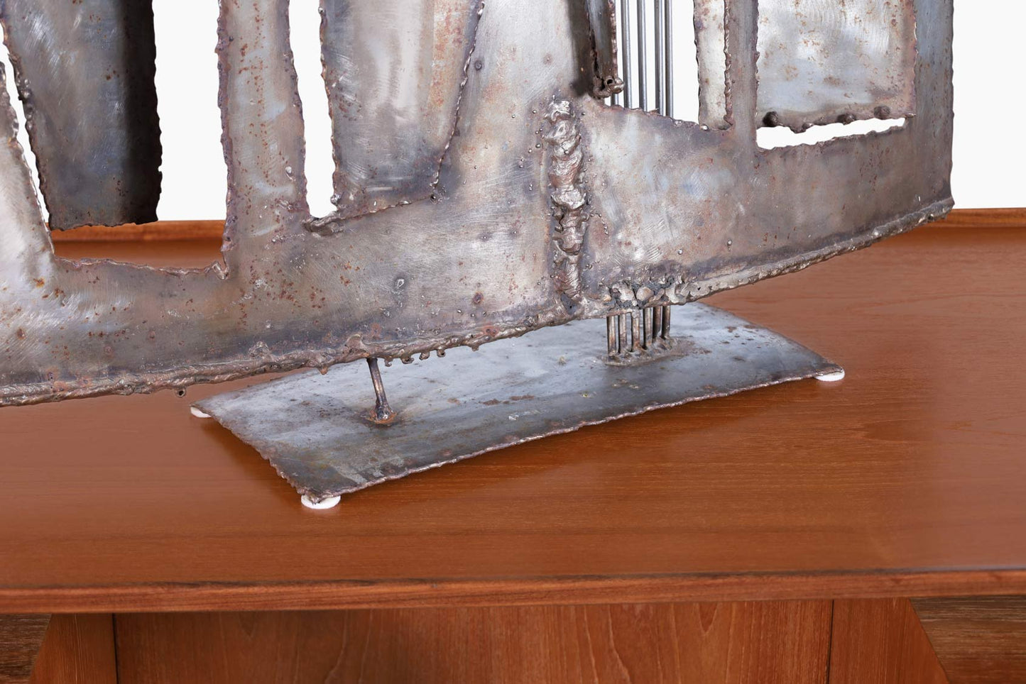 Vintage Oversized Brutalist Metal Sculpture by John Balossi, Signed
