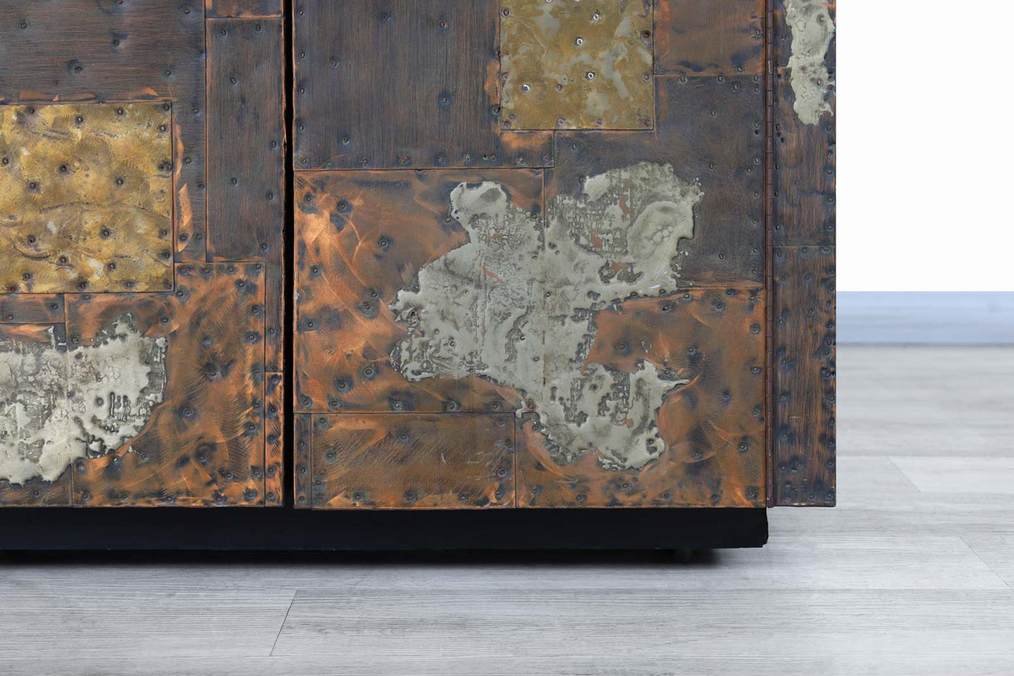 Vintage Patchwork Flip-Top Bar Cabinet by Paul Evans for Directional
