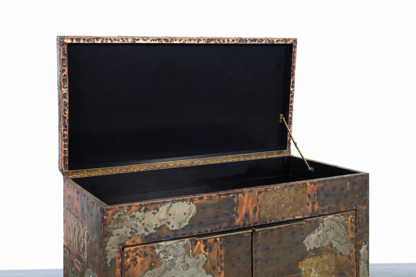 Vintage Patchwork Flip-Top Bar Cabinet by Paul Evans for Directional