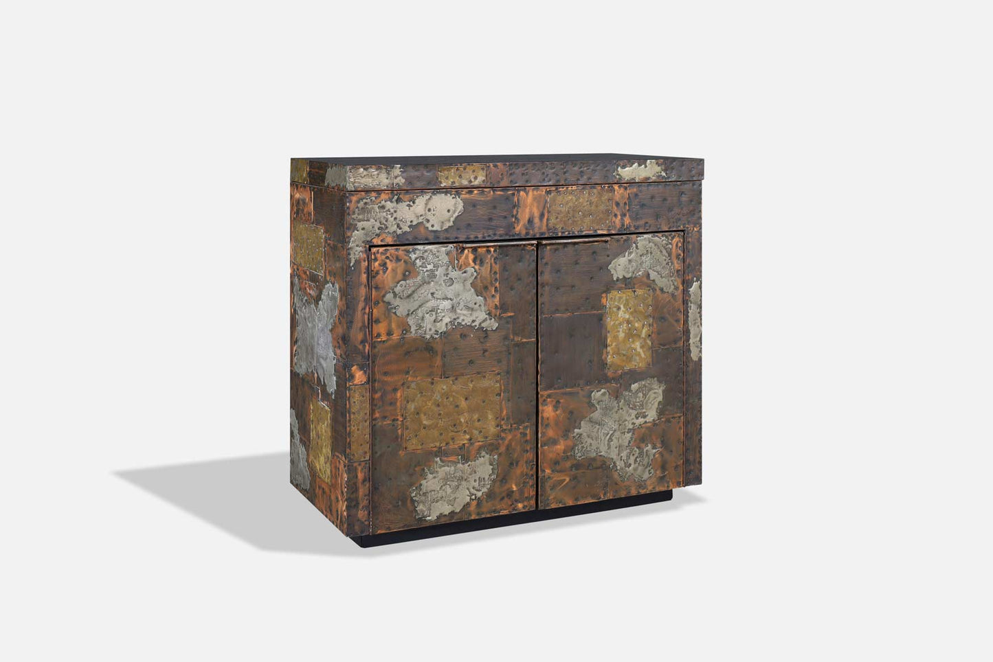 Vintage Patchwork Flip-Top Bar Cabinet by Paul Evans for Directional