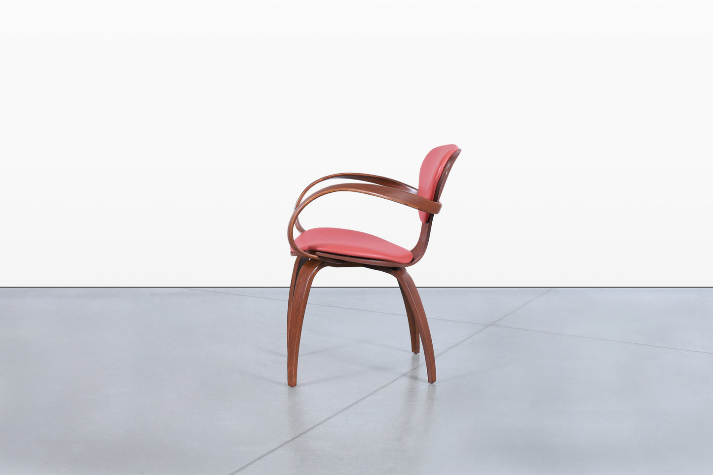 Vintage Sculptural Walnut “Pretzel” Armchairs by Plycraft