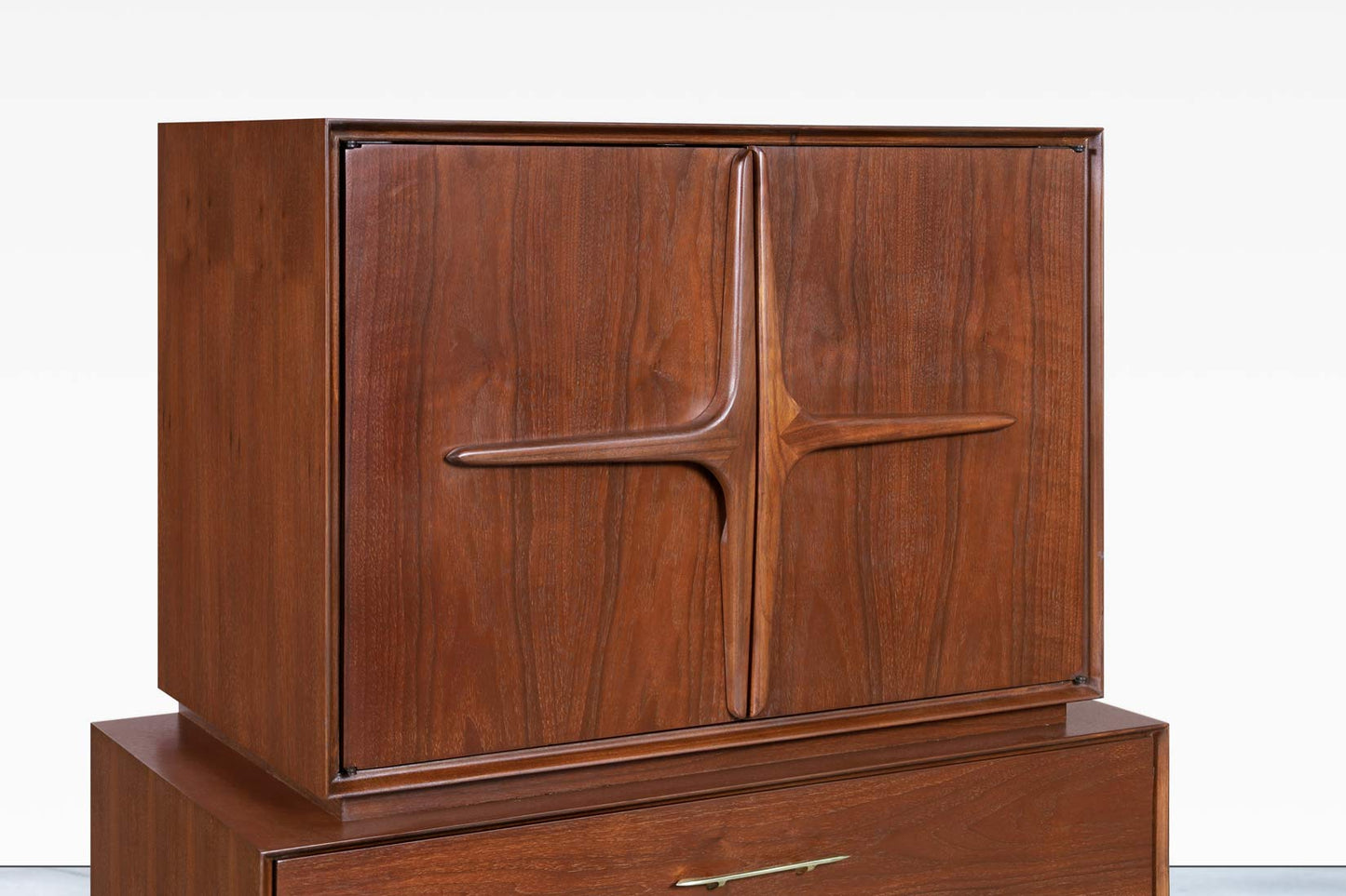 Vintage Sculptural Walnut High-Boy