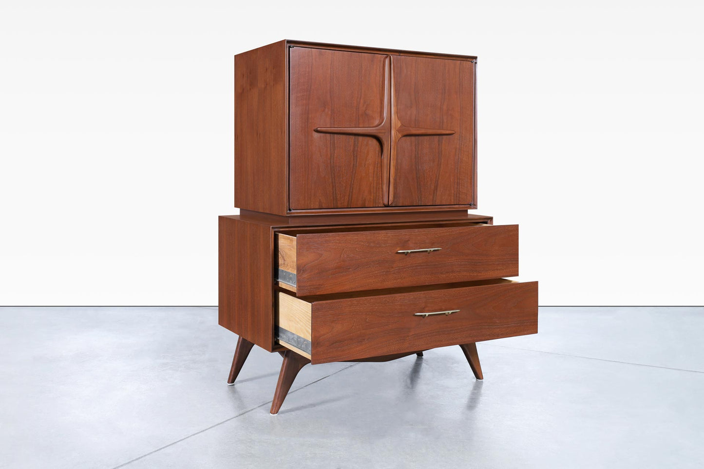 Vintage Sculptural Walnut High-Boy