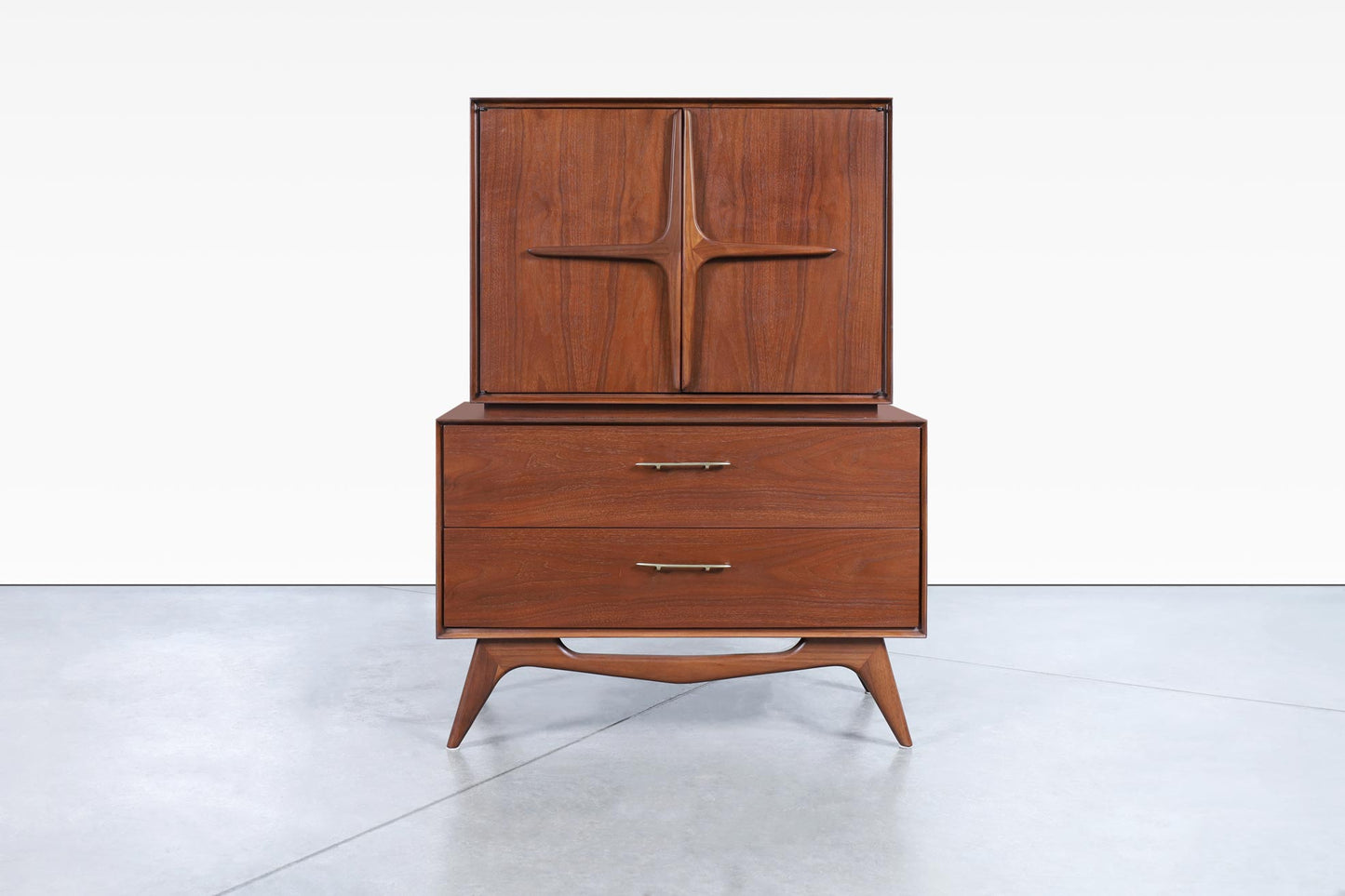 Vintage Sculptural Walnut High-Boy