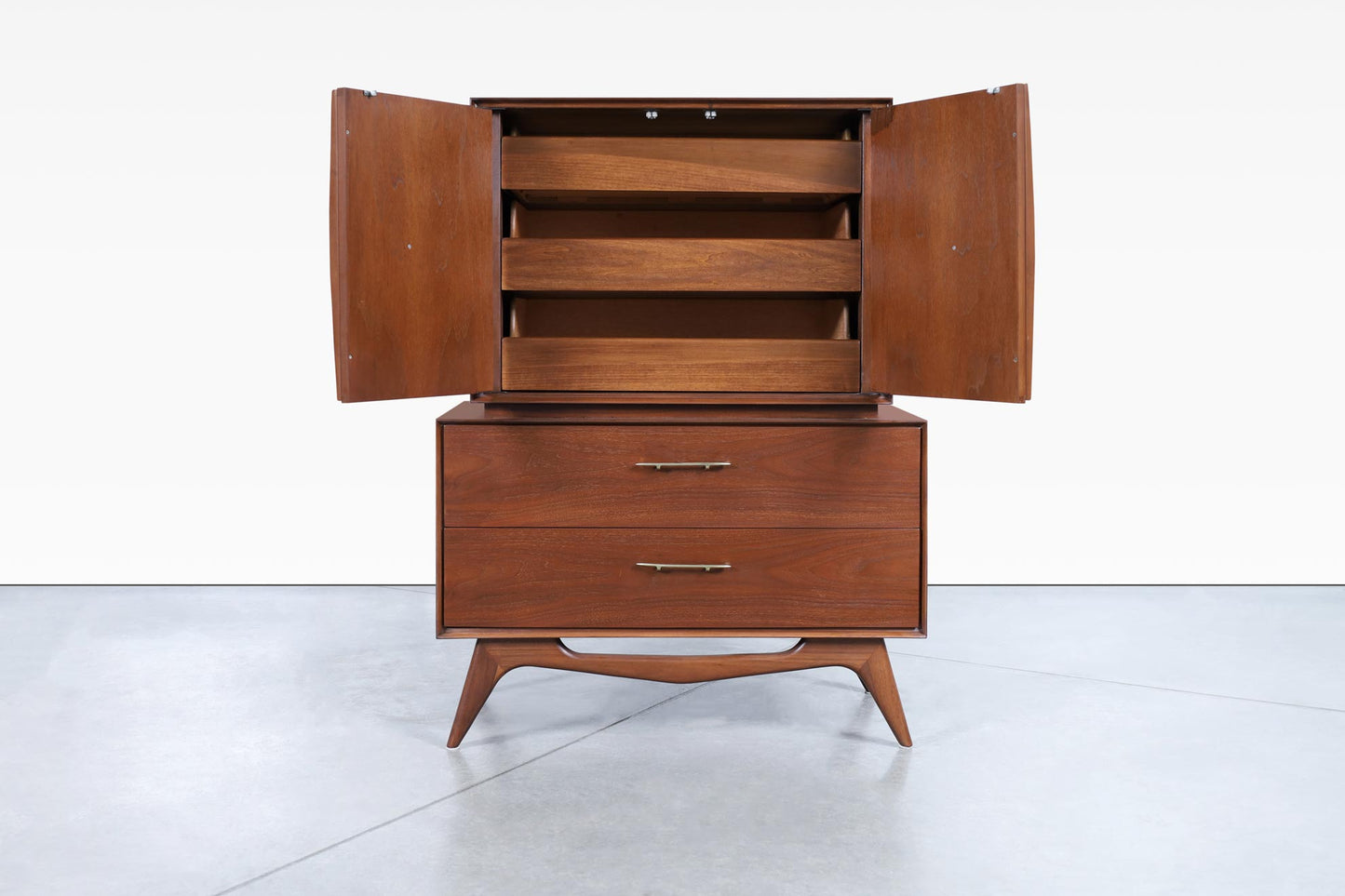 Vintage Sculptural Walnut High-Boy