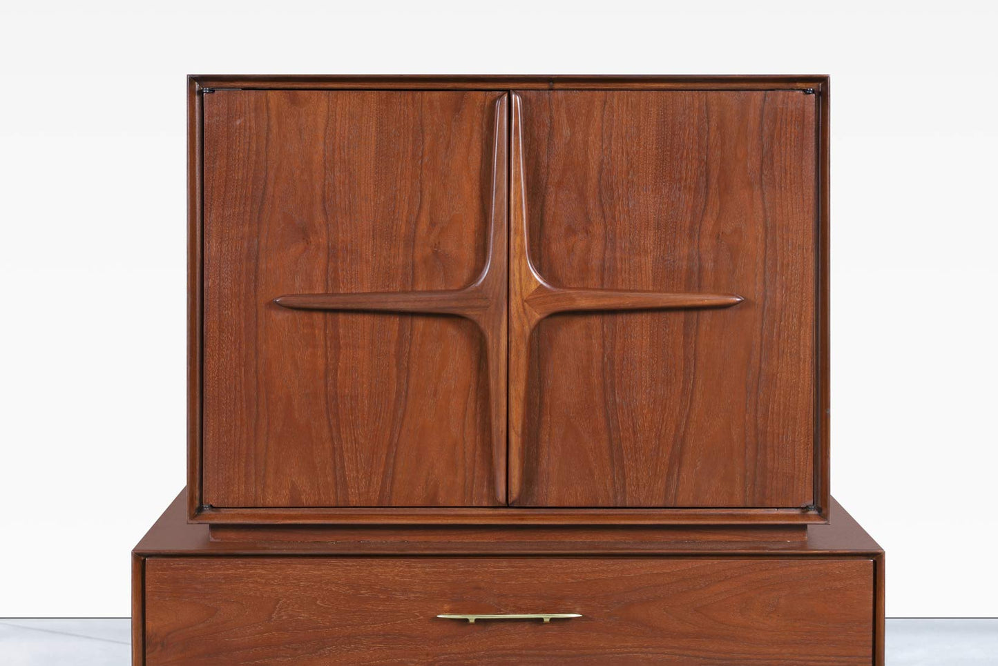 Vintage Sculptural Walnut High-Boy