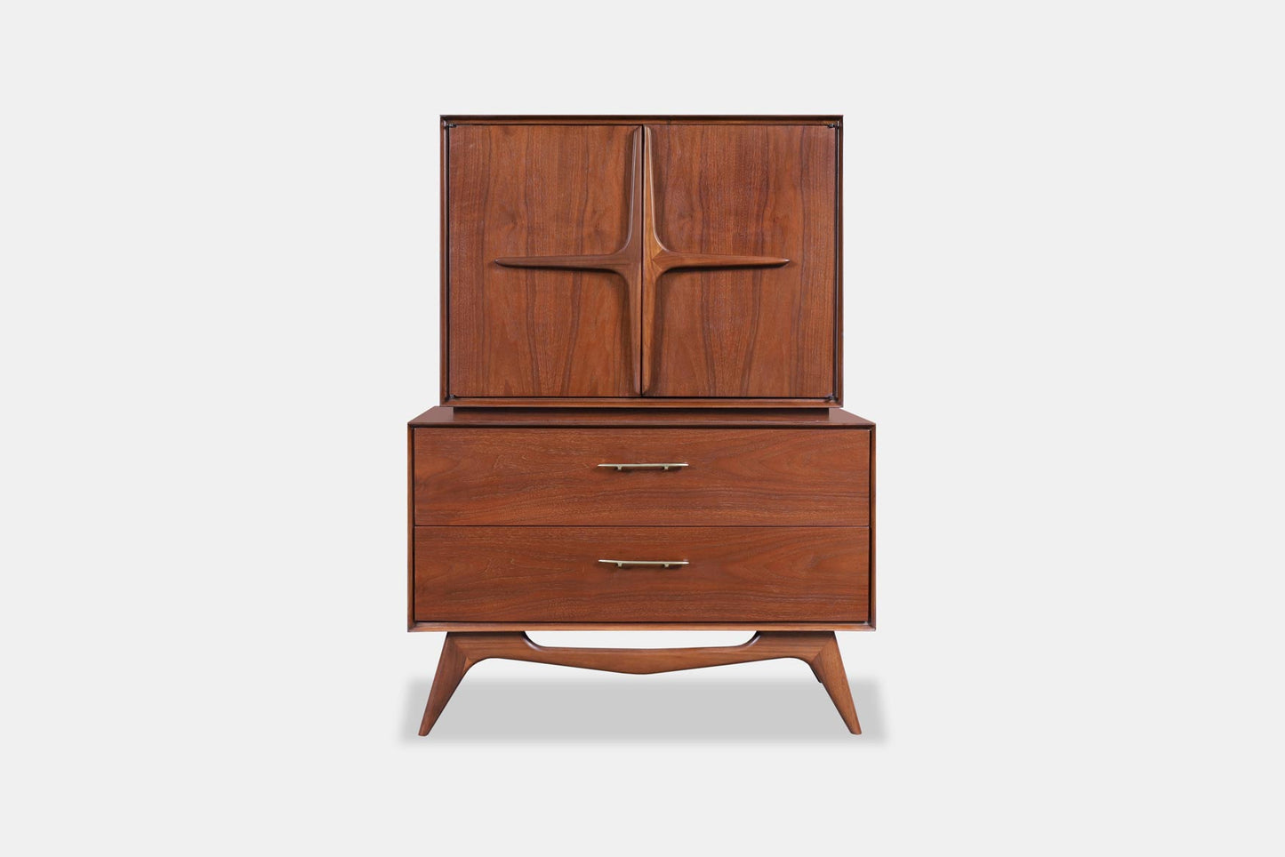 Vintage Sculptural Walnut High-Boy