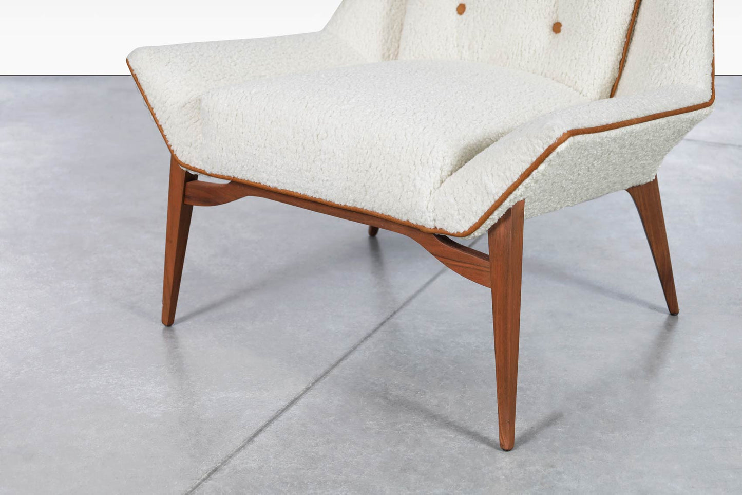 Vintage Sculptural Walnut Lounge Chairs