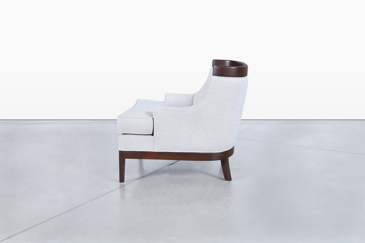 Vintage Sculptural Walnut Lounge Chairs in the Manner of Erwin Lambeth