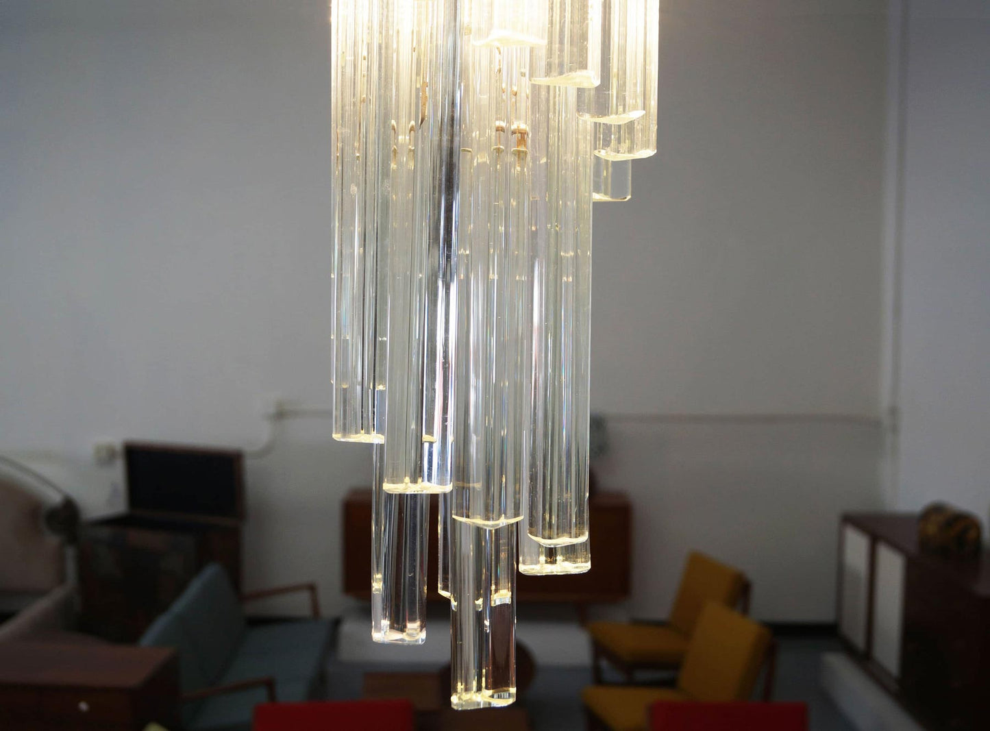 Vintage Spiral Murano Glass Chandelier by Venini