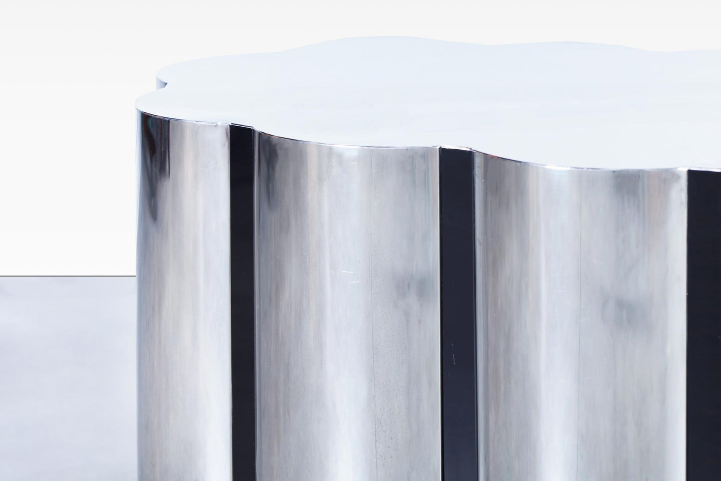 Vintage Stainless Steel Pedestal Dining Table