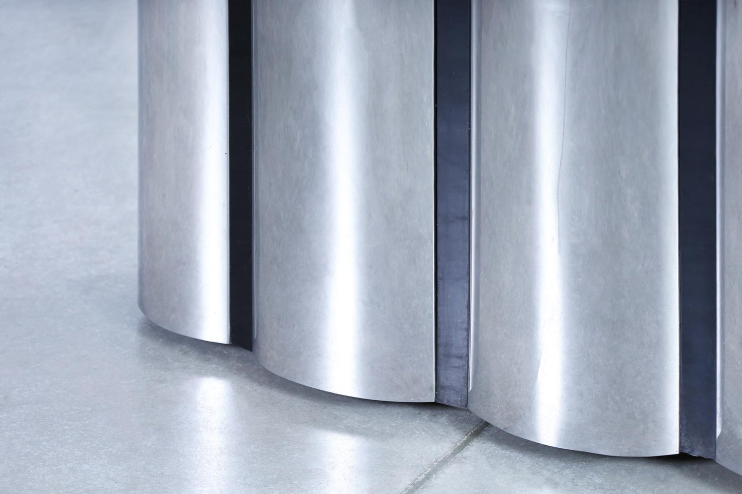 Vintage Stainless Steel Pedestal Dining Table