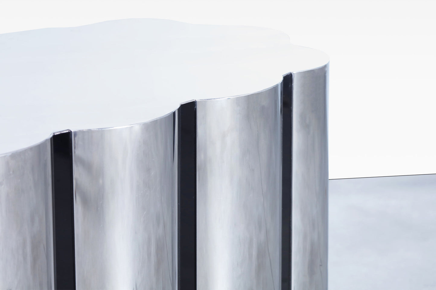 Vintage Stainless Steel Pedestal Dining Table