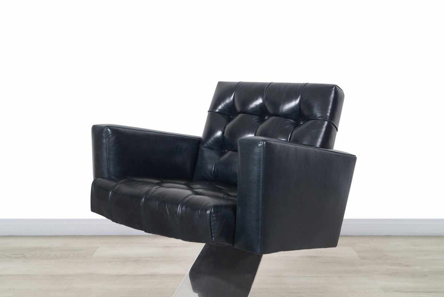 Vintage Stainless Steel "Z" Lounge Chairs by Milo Baughman