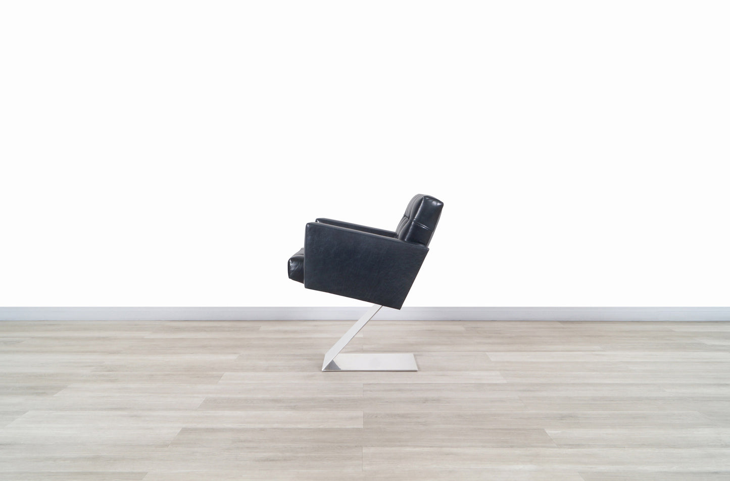 Vintage Stainless Steel "Z" Lounge Chairs by Milo Baughman for Thayer Coggin