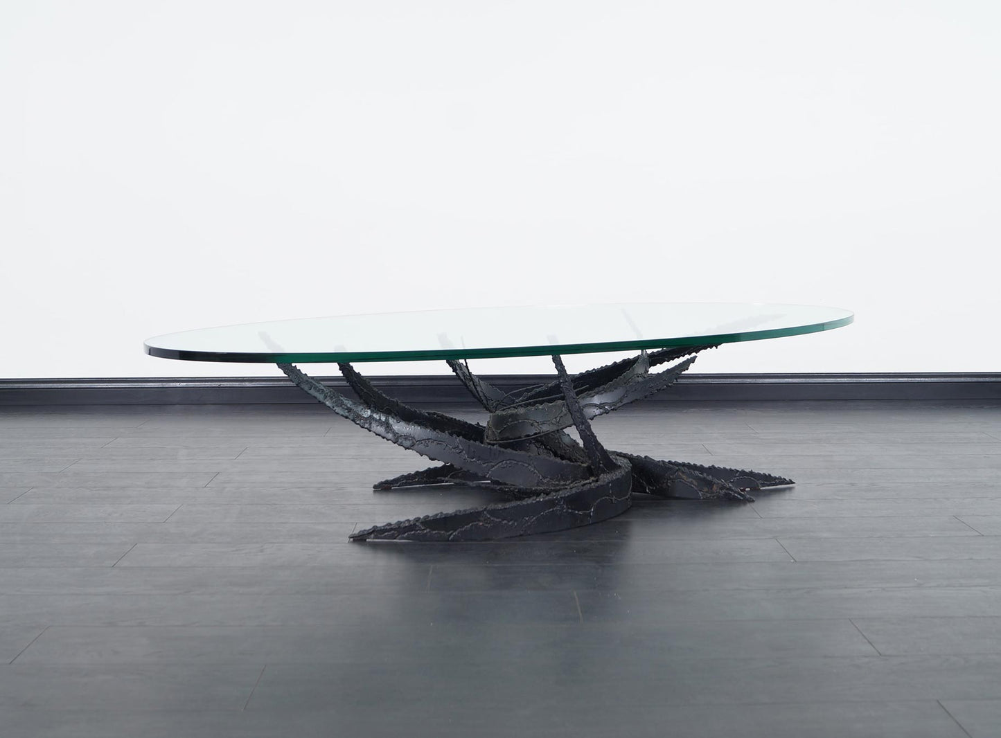 Mid-Century Modern "Swirl" Glass Coffee Table by Daniel Gluck