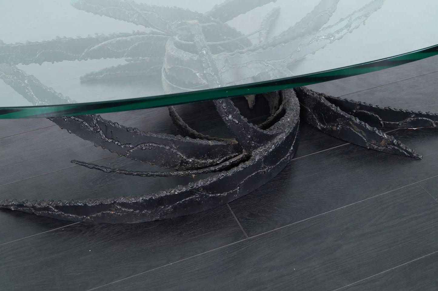 Mid-Century Modern "Swirl" Glass Coffee Table by Daniel Gluck