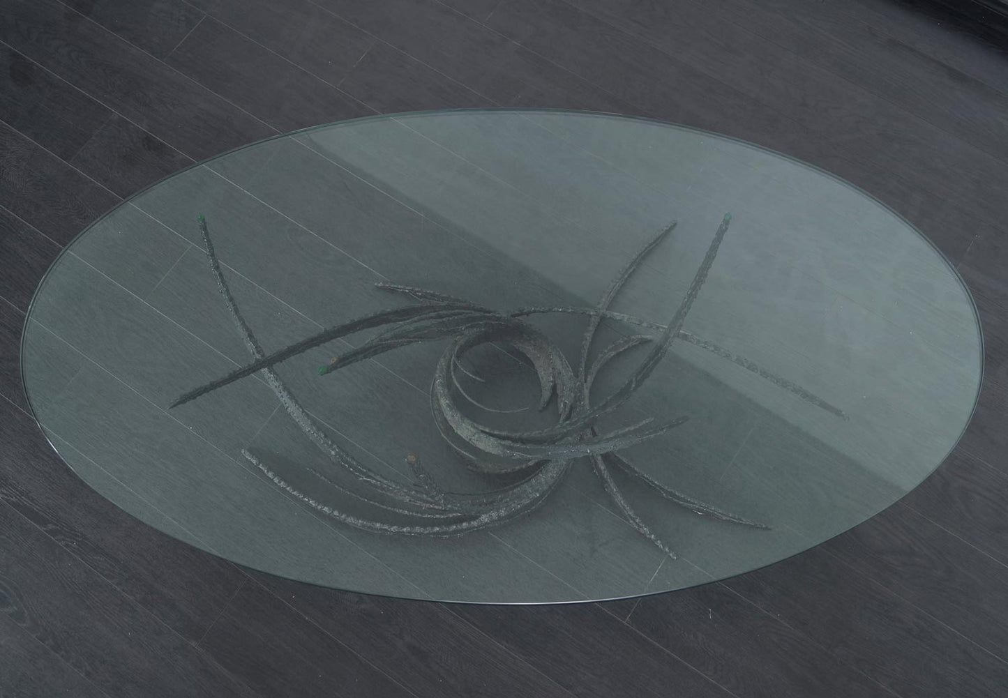 Mid-Century Modern "Swirl" Glass Coffee Table by Daniel Gluck