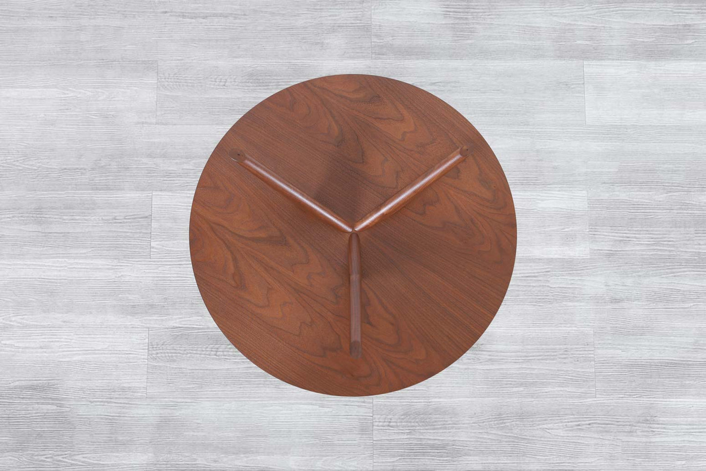 Vintage Two-Tiered Walnut and Glass Tripod Table