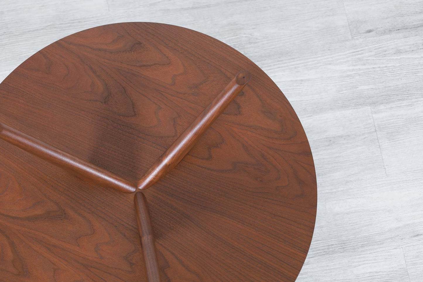 Vintage Two-Tiered Walnut and Glass Tripod Table