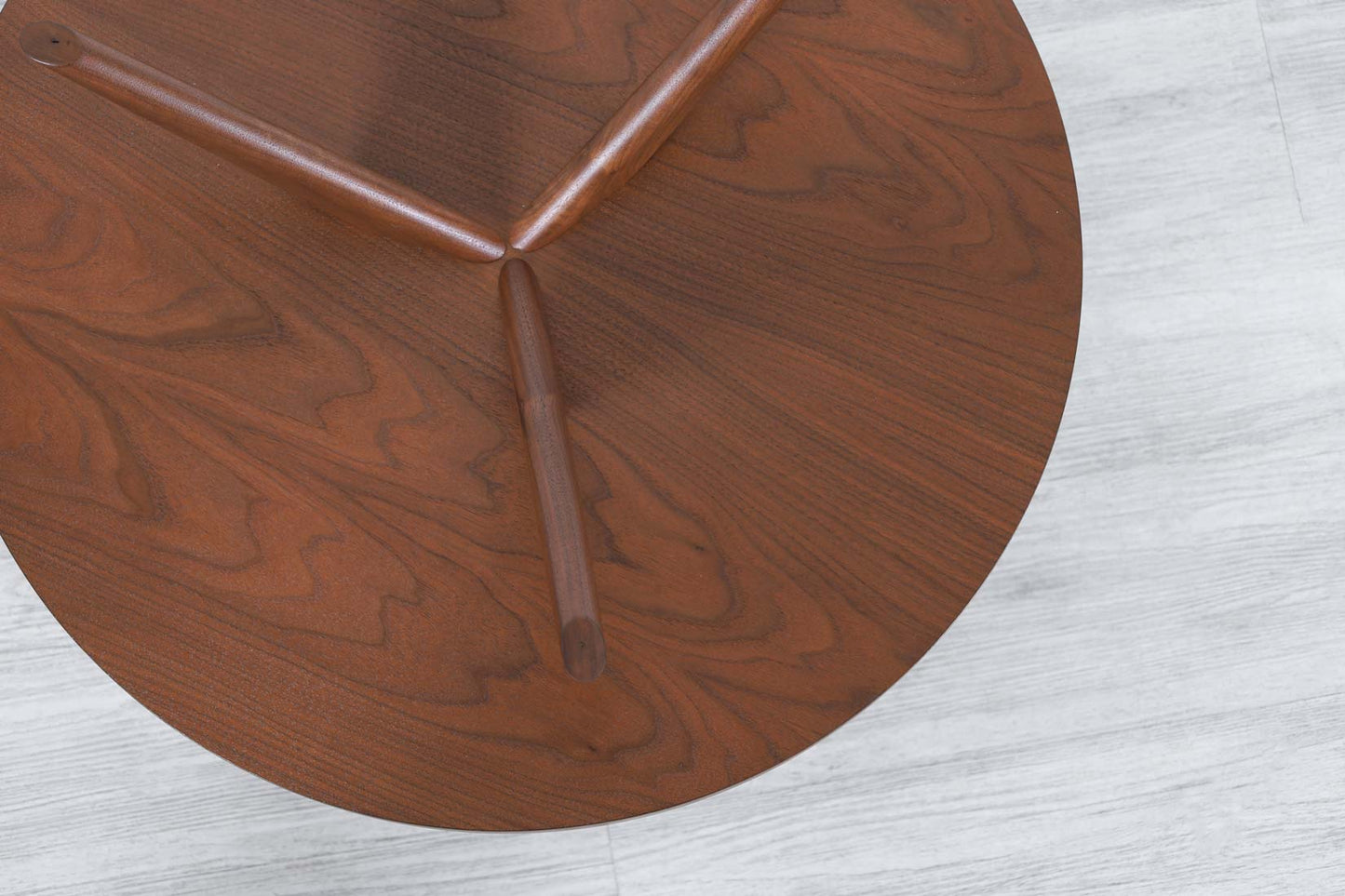 Vintage Two-Tiered Walnut and Glass Tripod Table