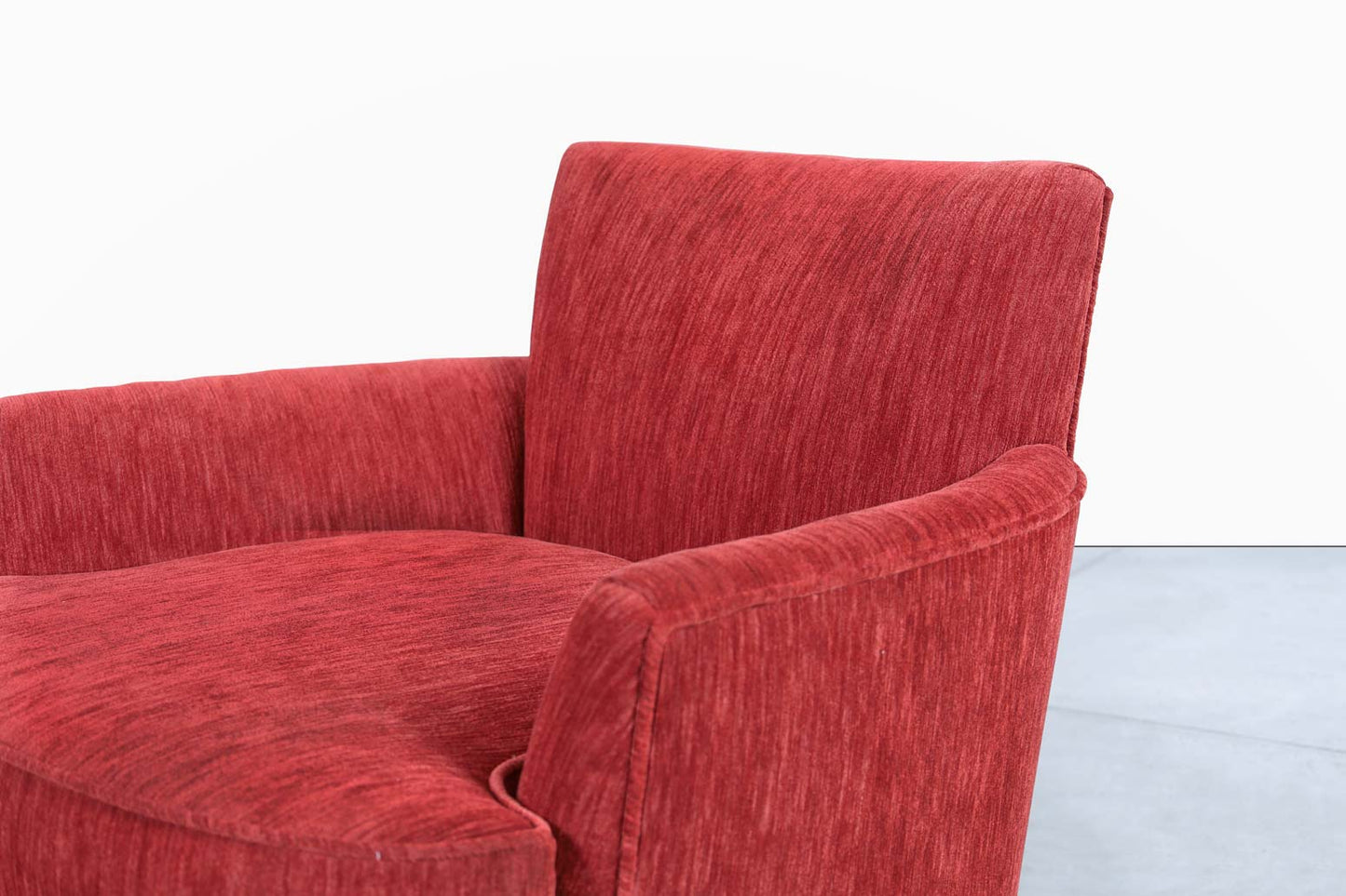 Vintage Velvet "Barrel" Swivel Lounge Chairs