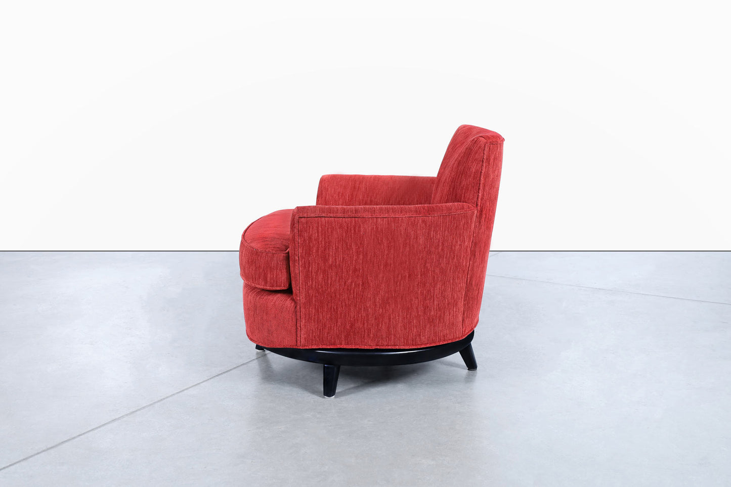 Vintage Velvet "Barrel" Swivel Lounge Chairs