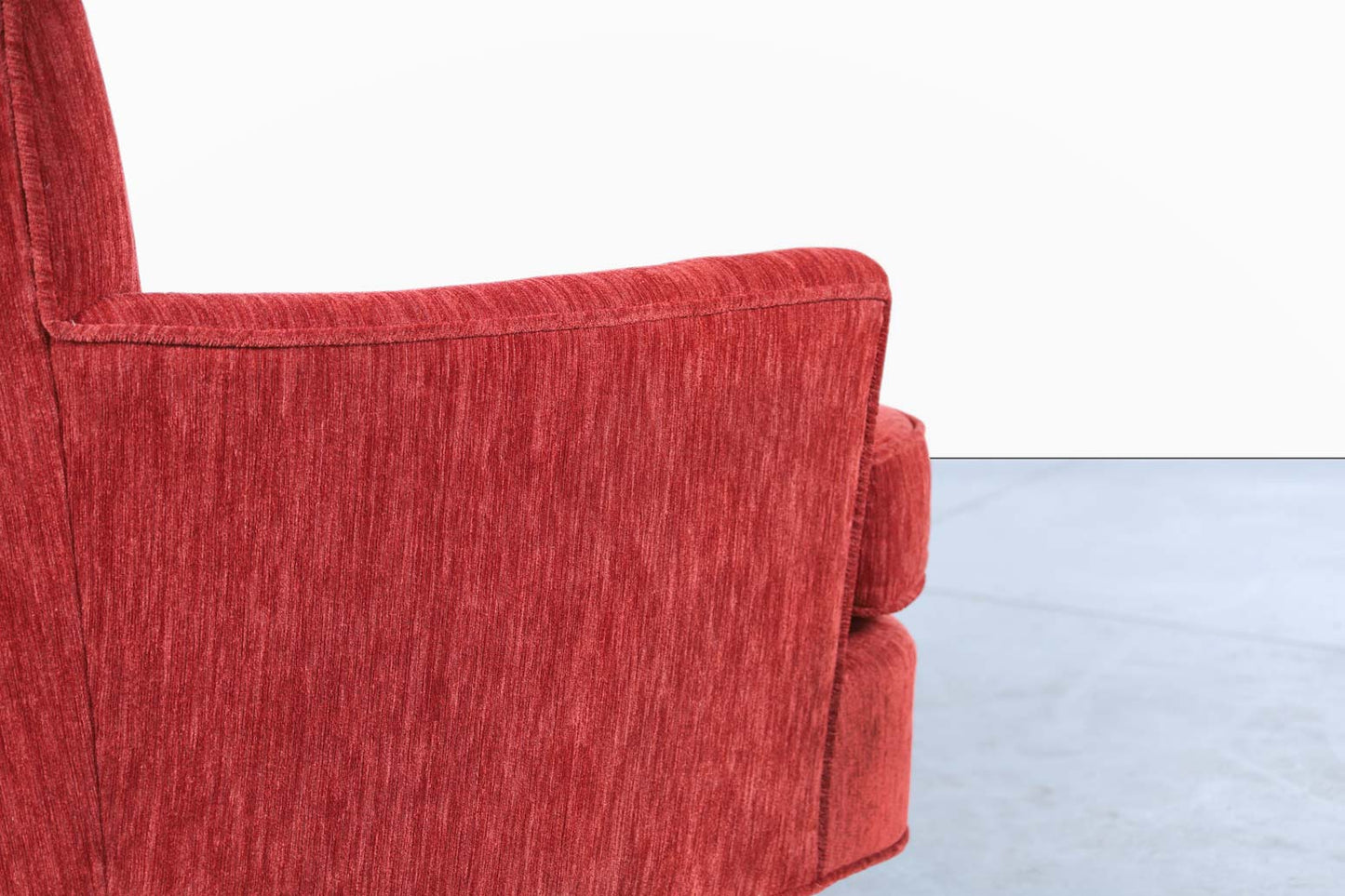 Vintage Velvet "Barrel" Swivel Lounge Chairs