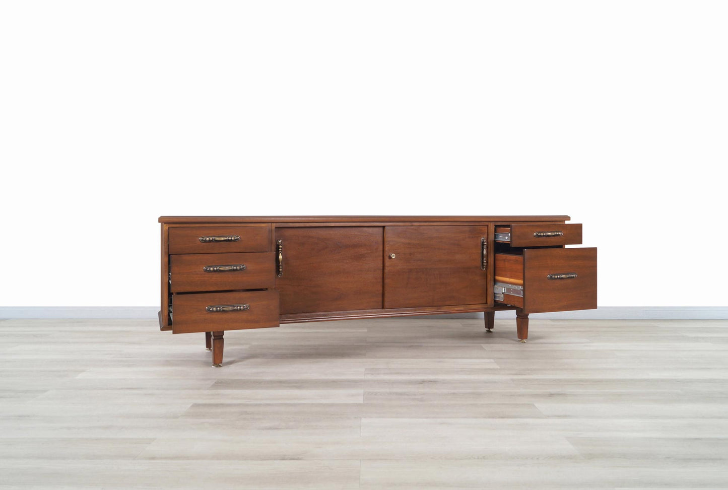 Vintage Walnut Credenza by Maurice Bailey for Monteverdi Young